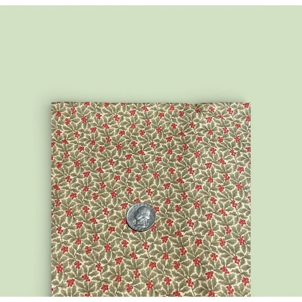 Fabric Quilt Craft Cotton‎ Peace On Earth Moda Pattern 3925 Green Leaves Berries
